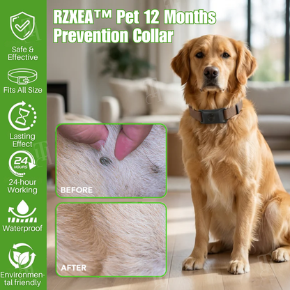 ✨Spring Sale up to 70% OFF Prevents Tick & Flea | RZXEA™ Pet 12 Months Prevention Collar