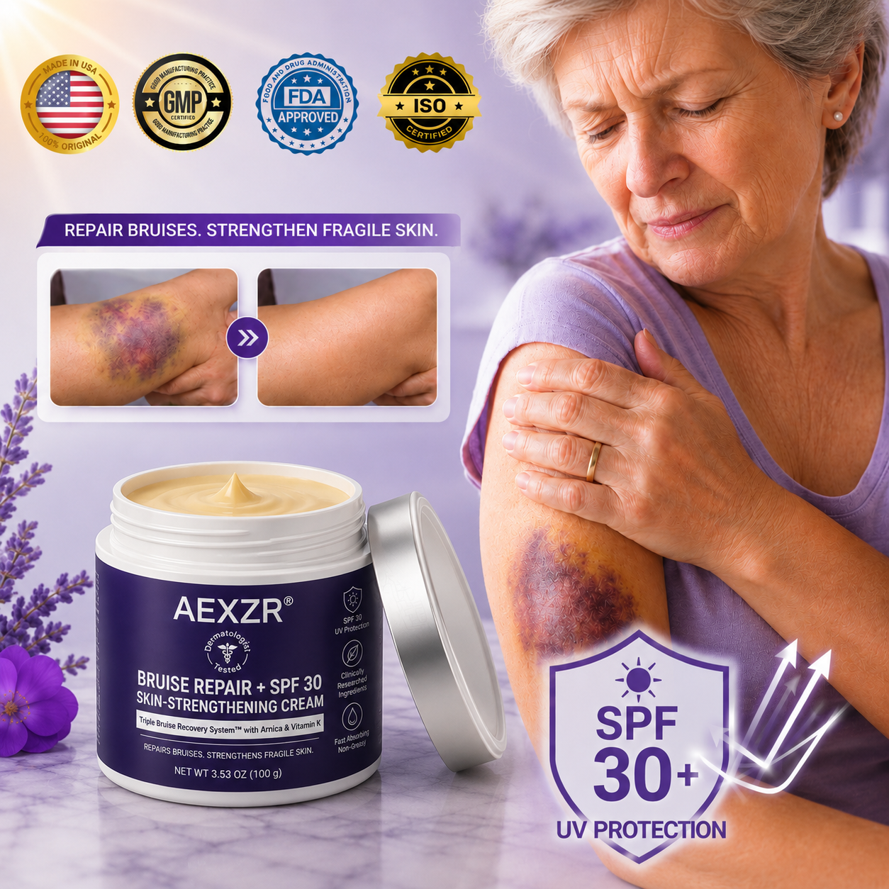 ⚡FLASH SALE !!! First 50 Get 70% OFF! | AEXZR® Bruise Repair + SPF 30 Skin-Strengthening Cream