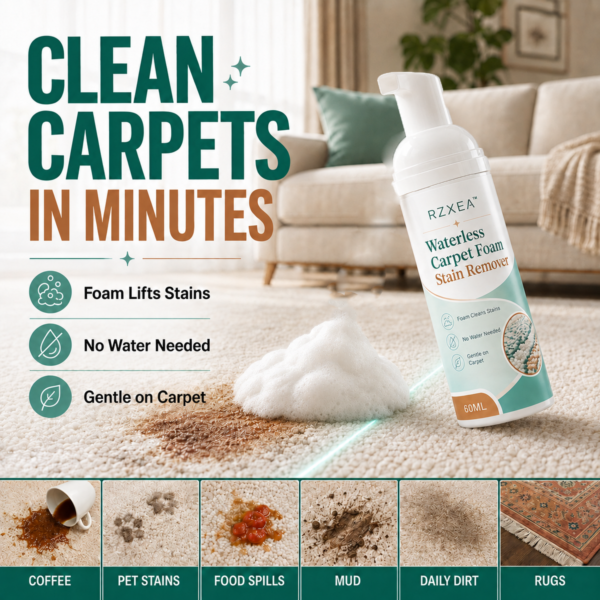 🔥 SELLING FAST!!! - 40% OFF! |RZXEA™ Waterless Carpet Foam Stain Remover (Copy) (Copy)