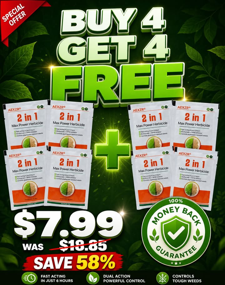 🏷️ Limited Time: BUY 4 GET 4 FOR FREE | AEXZR® 2-in-1 Max Power Herbicide – Fast & Effective Weed Killer!